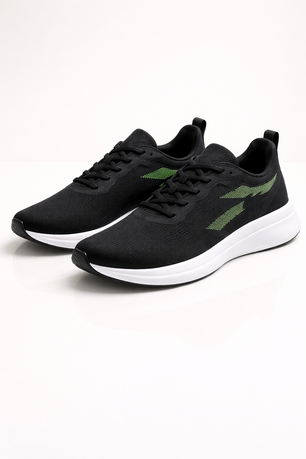 Puma: Black with Green texture pattern