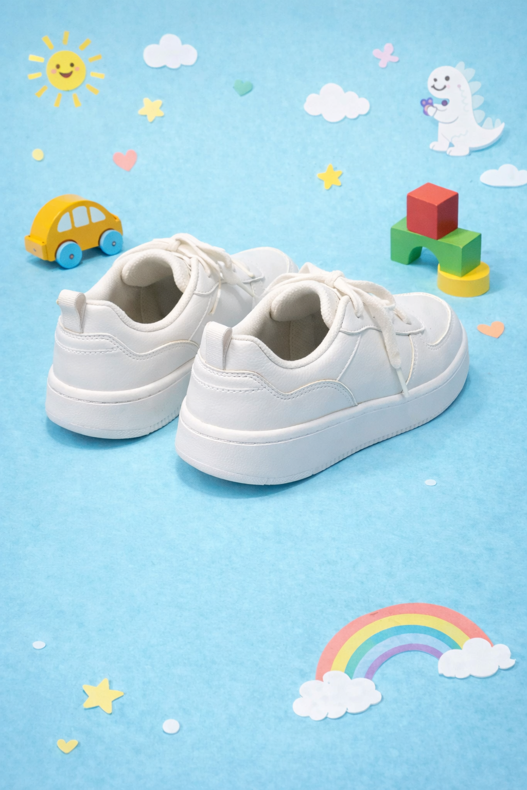 Skechers: Boys Matte white