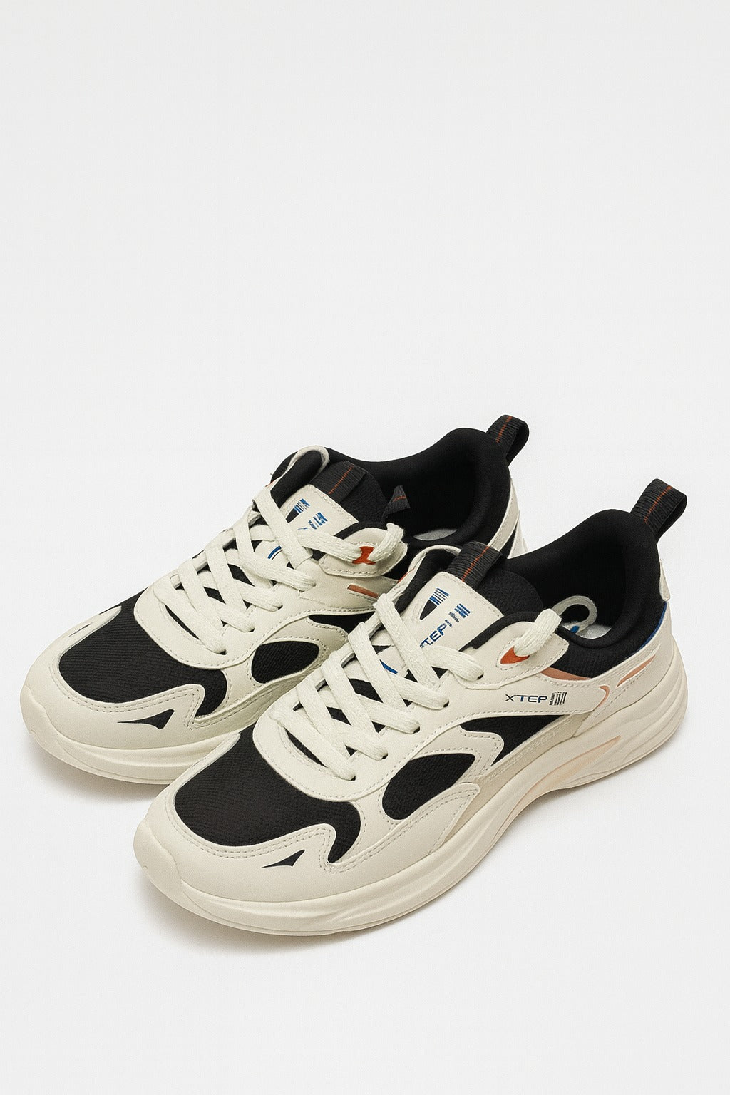 Xtep: White with Black Pattern