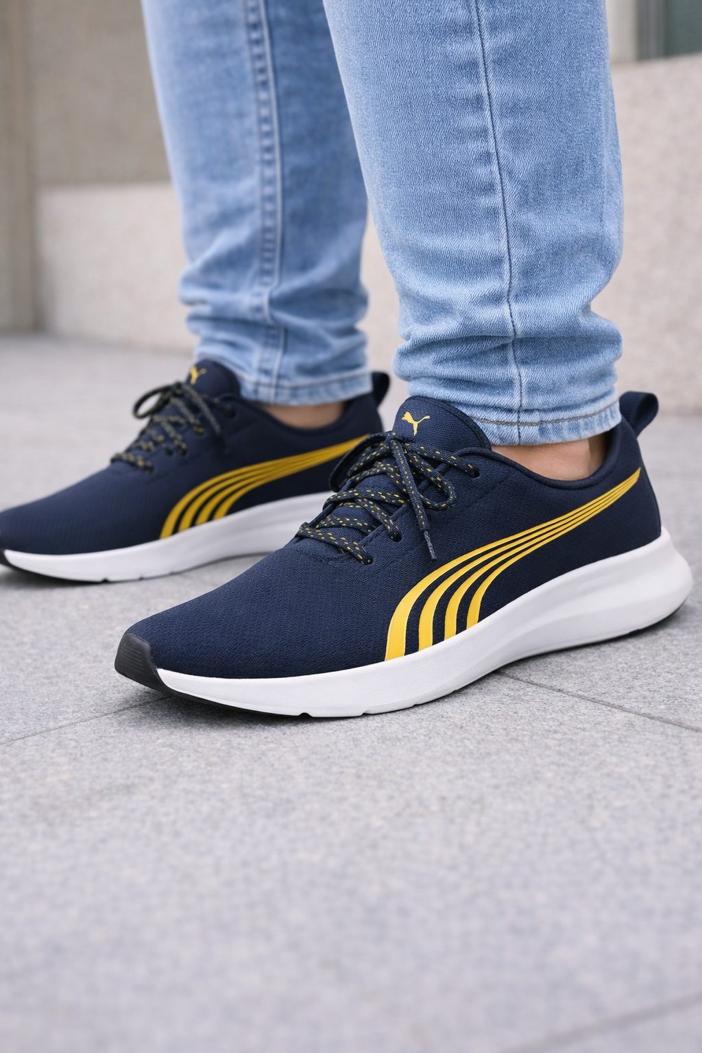 Puma: Navy Blue-Yellow