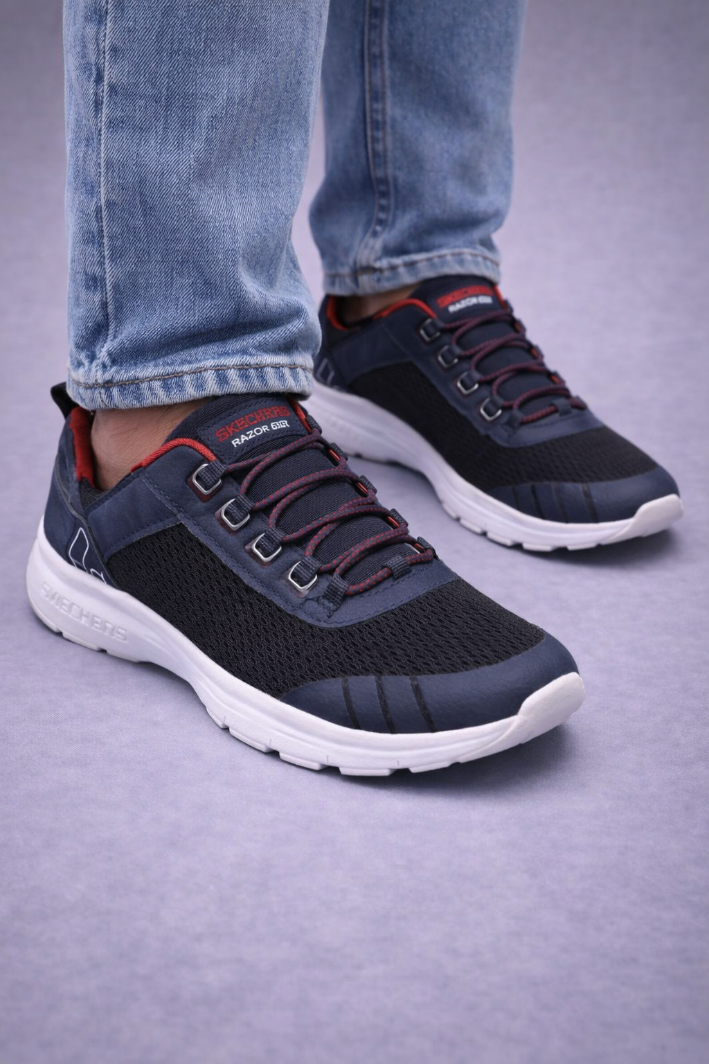 Skechers: Boys Black-Indigo