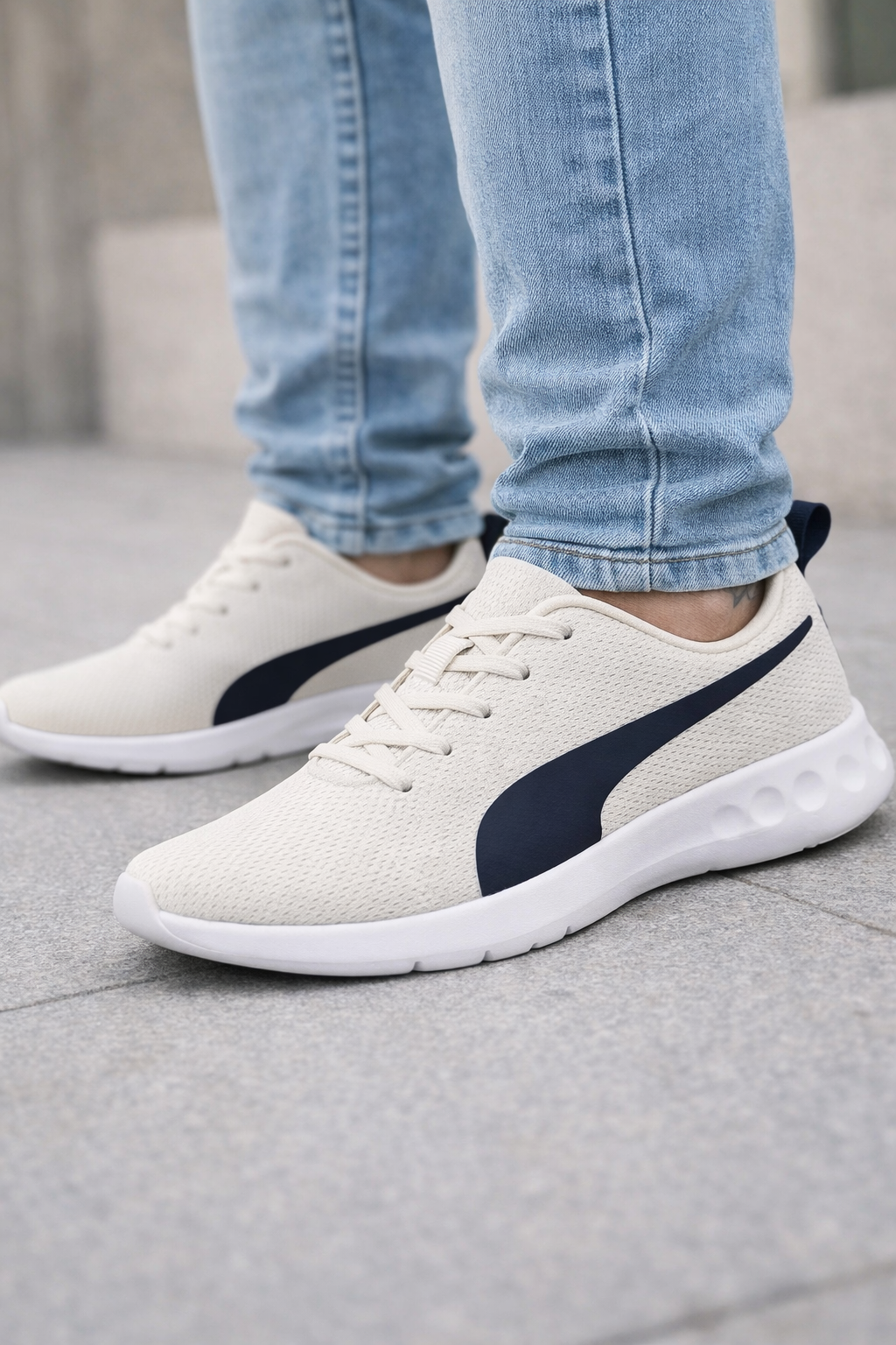 Puma: White with Black logo Design