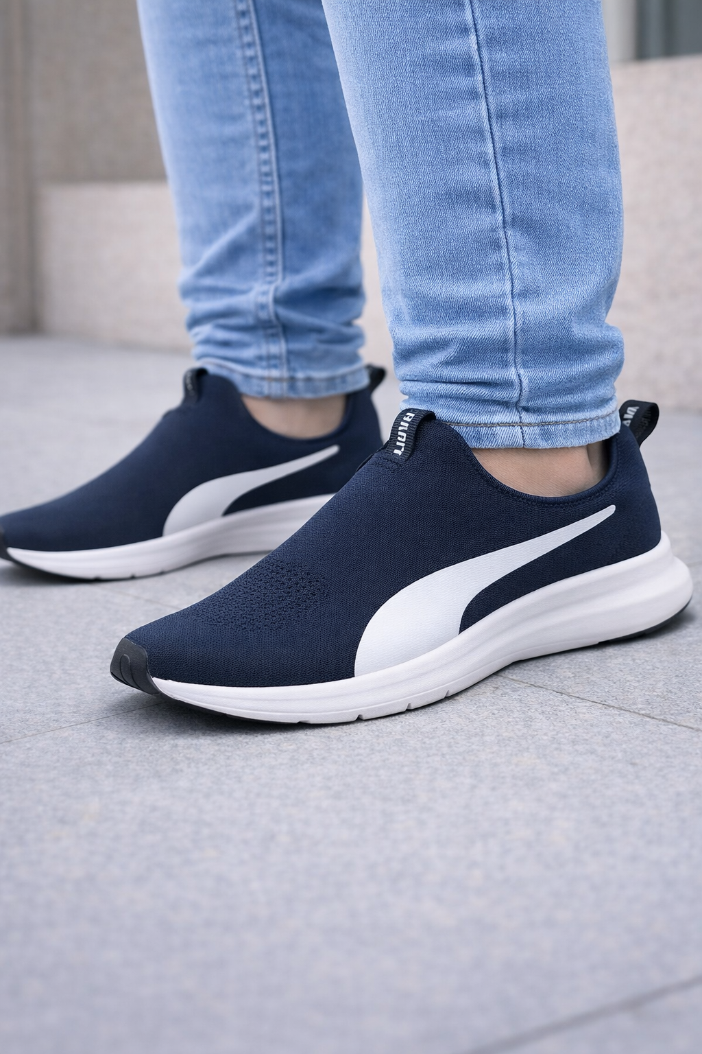 Puma: Navy Blue - White