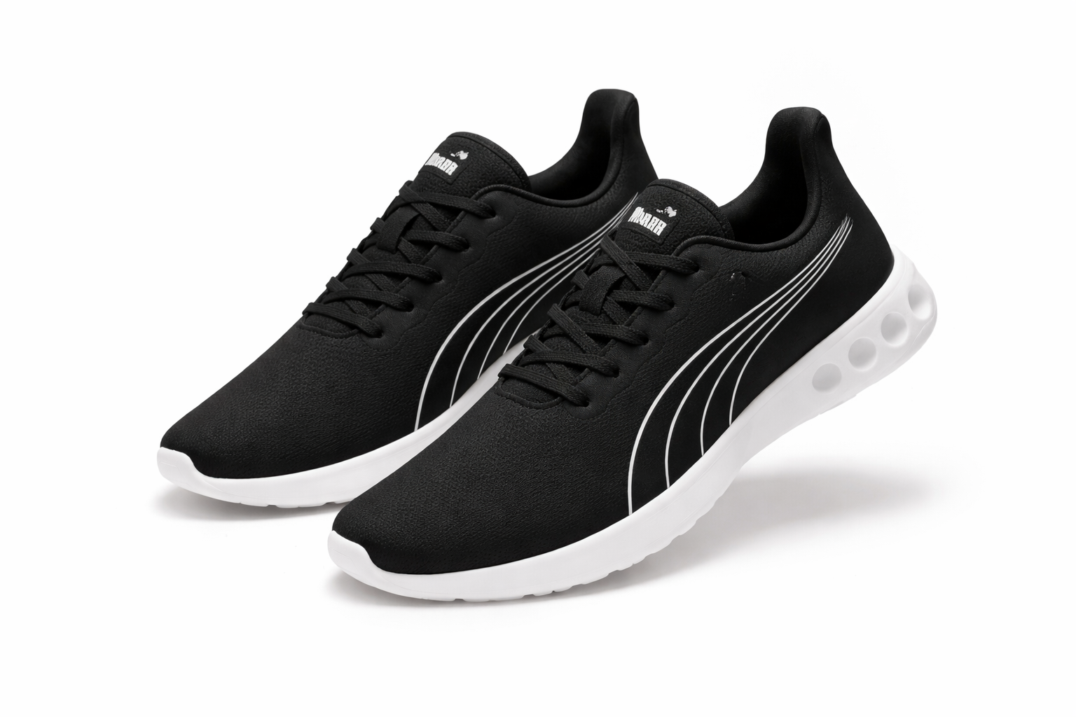 Puma: Black with White sole