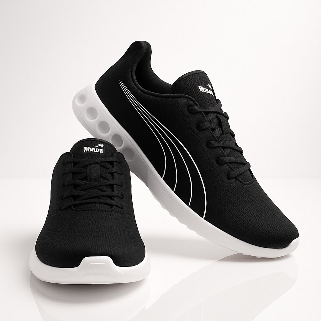 Puma: Black with White sole