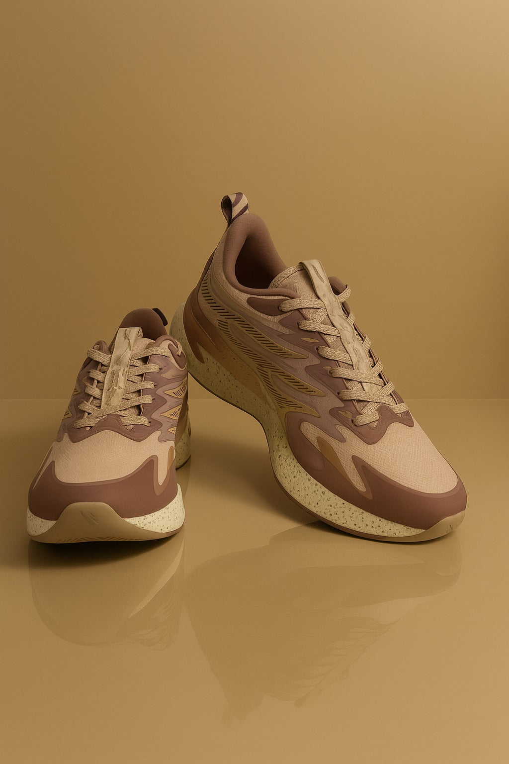 Xtep: Rose pink and beige