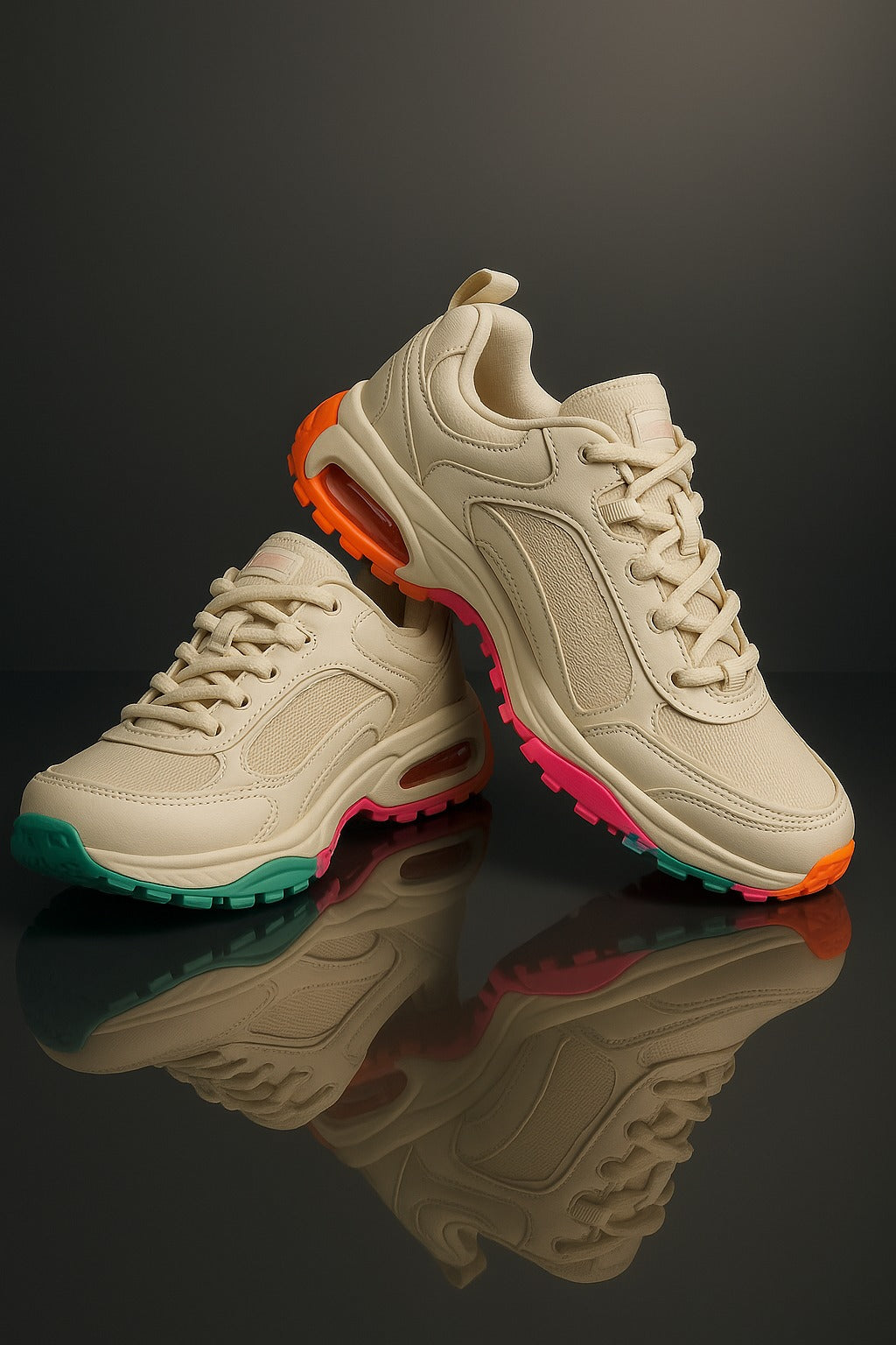 Skechers: White with rainbow sole