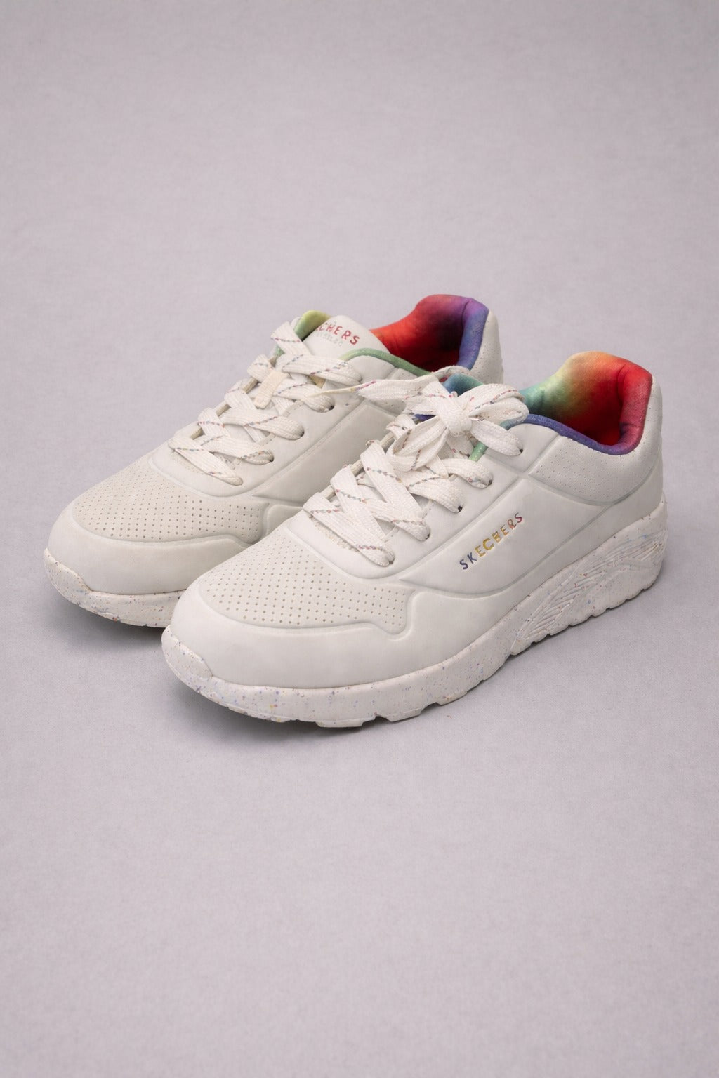 Skechers: Boys Rainbow white