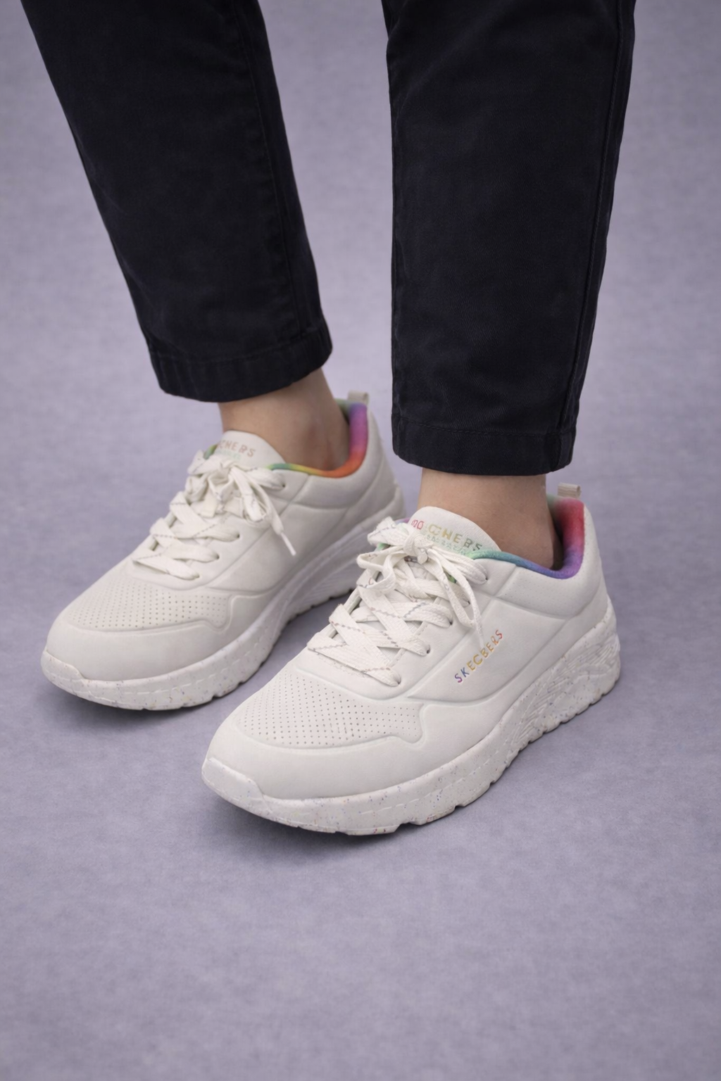 Skechers: Boys Rainbow white