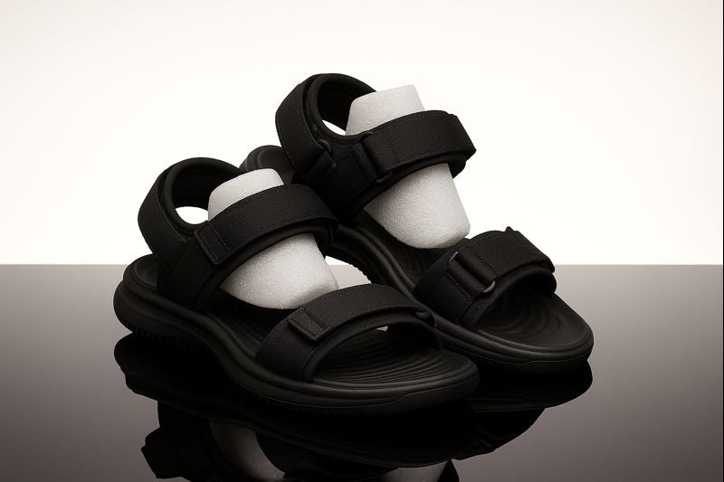 Xtep: Black sandals 01