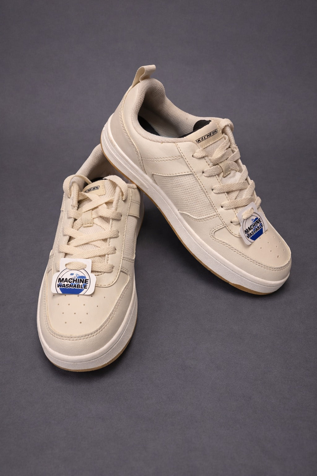 Skechers: Boys Cream white